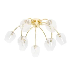 Klassische Deckenlampe Gold mit Glas 9 Lichter - Elien