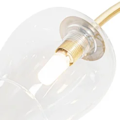 Klassische Deckenlampe Gold mit Glas 9 Lichter - Elien