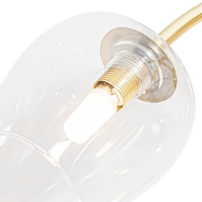 Klassische Deckenlampe Gold mit Glas 9 Lichter - Elien