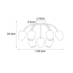 Klassische Deckenlampe Gold mit Glas 9 Lichter - Elien