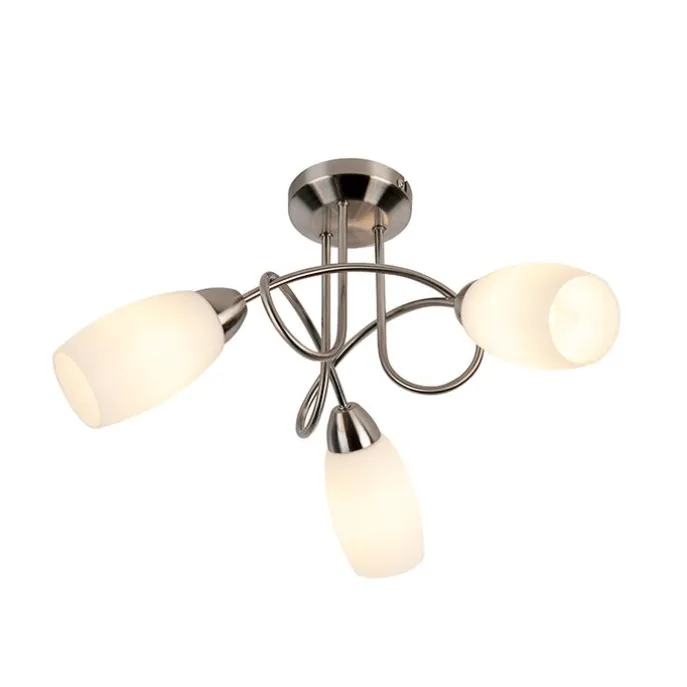 Klassische Deckenlampe Stahl 3 Lichter - Fortress