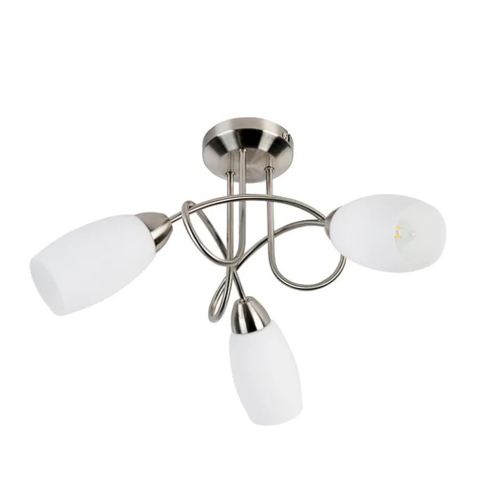 Klassische Deckenlampe Stahl 3 Lichter - Fortress