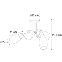 Klassische Deckenlampe Stahl 3 Lichter - Fortress