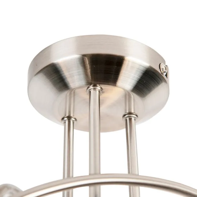 Klassische Deckenlampe Stahl 3 Lichter - Fortress