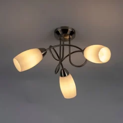 Klassische Deckenlampe Stahl 3 Lichter - Fortress
