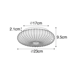 Klassische Deckenleuchte schwarz mit Opalglas 23 cm IP44 - Nohmi