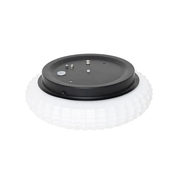 Klassische Deckenleuchte schwarz mit Opalglas 23 cm IP44 - Nohmi