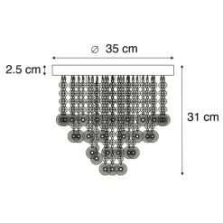 Klassische Deckenleuchte Gold / Messing 35 cm - Medusa