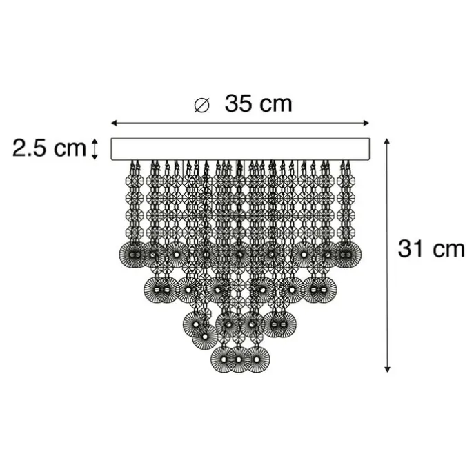 Klassische Deckenleuchte Gold / Messing 35 cm - Medusa