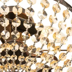 Klassische Deckenleuchte aus Bronze und Kristall, 3-flammig – Mondrian