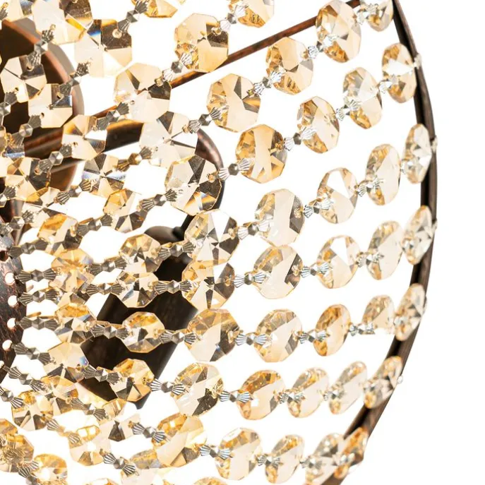 Klassische Deckenleuchte aus Bronze und Kristall, 3-flammig – Mondrian