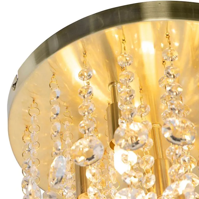 Klassische Deckenleuchte Gold mit Glas - Medusa