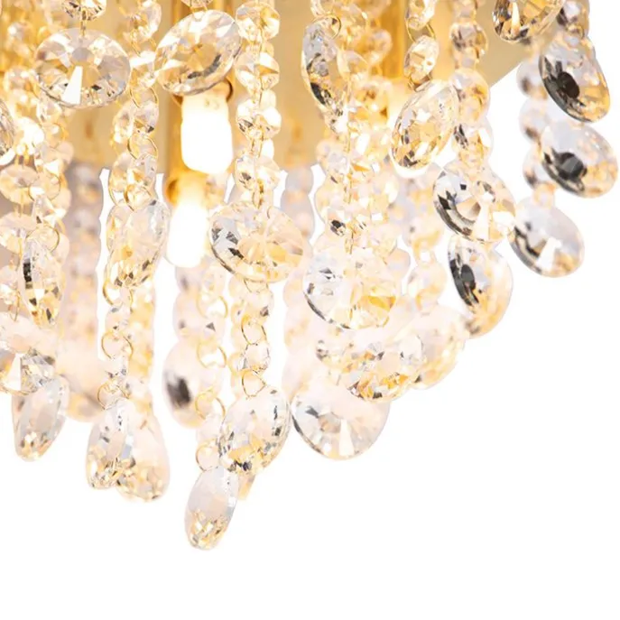 Klassische Deckenleuchte Gold mit Glas - Medusa