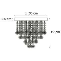 Klassische Deckenleuchte Gold mit Glas - Medusa