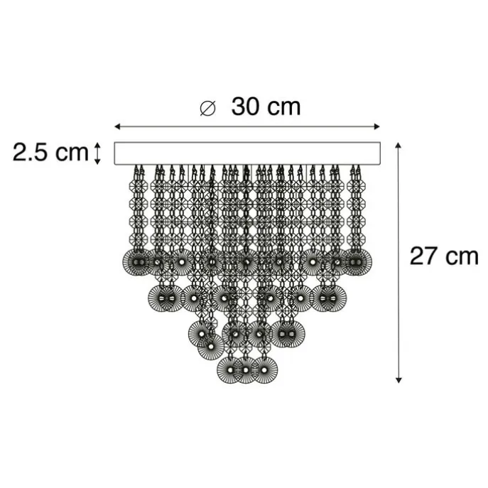 Klassische Deckenleuchte Gold mit Glas - Medusa