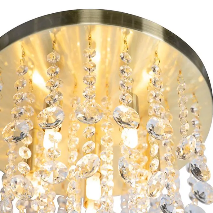 Klassische Deckenleuchte Gold mit Glas - Medusa