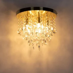 Klassische Deckenleuchte Gold mit Glas - Medusa