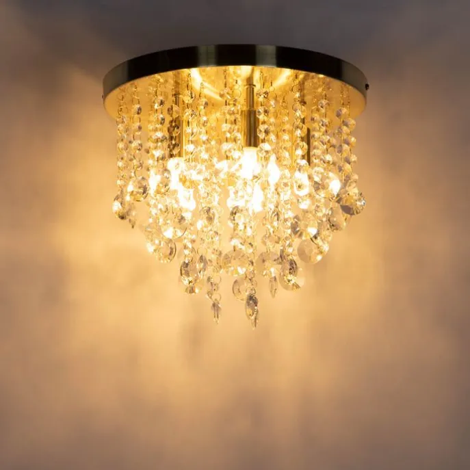 Klassische Deckenleuchte Gold mit Glas - Medusa