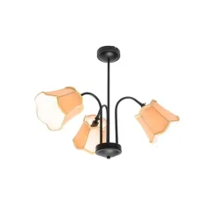 Klassische Deckenleuchte in Schwarz mit goldenem Lampenschirm, 3-flammig – Nona