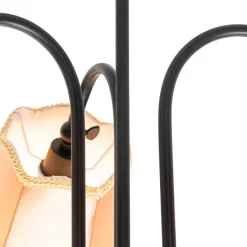 Klassische Deckenleuchte in Schwarz mit goldenem Lampenschirm, 3-flammig – Nona