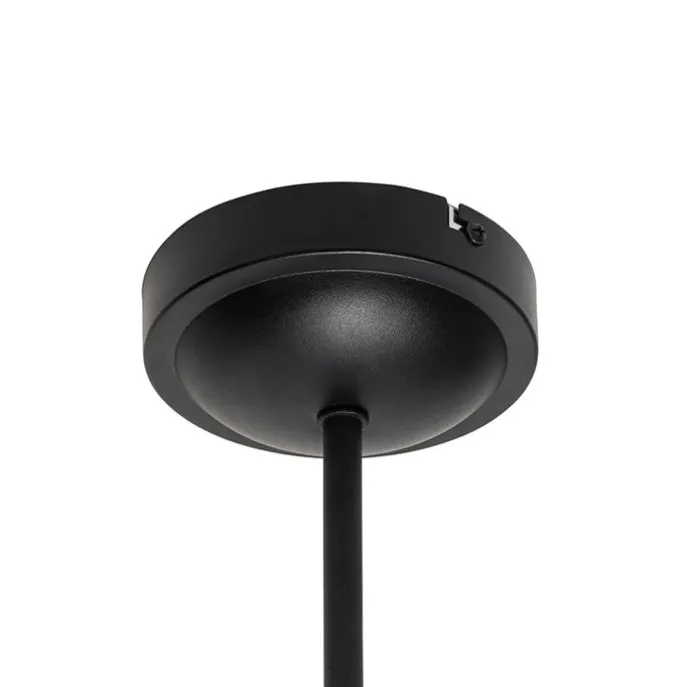 Klassische Deckenleuchte in Schwarz mit goldenem Lampenschirm, 3-flammig – Nona