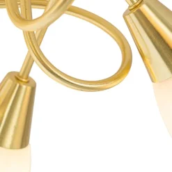 Klassische Deckenleuchte Gold mit Opalglas 5-flammig - Inez