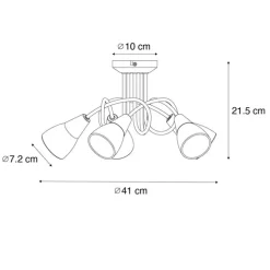 Klassische Deckenleuchte Gold mit Opalglas 5-flammig - Inez