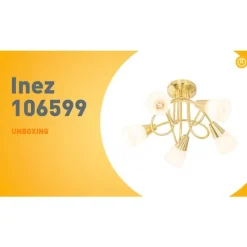 Klassische Deckenleuchte Gold mit Opalglas 5-flammig - Inez