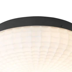 Klassische Deckenleuchte schwarz mit Opalglas 30 cm IP44 - Nohmi