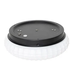 Klassische Deckenleuchte schwarz mit Opalglas 30 cm IP44 - Nohmi