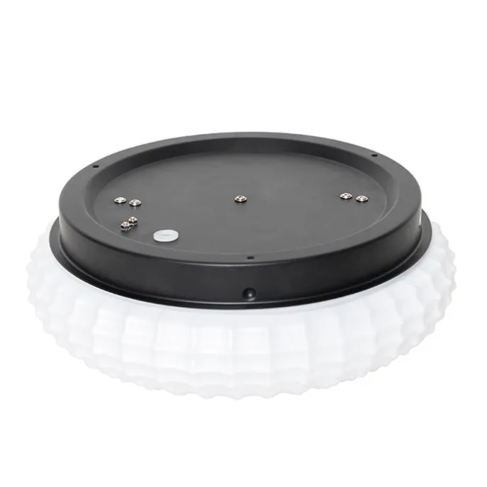 Klassische Deckenleuchte schwarz mit Opalglas 30 cm IP44 - Nohmi