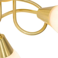 Klassische Deckenleuchte Gold mit Opalglas 3-flammig - Inez