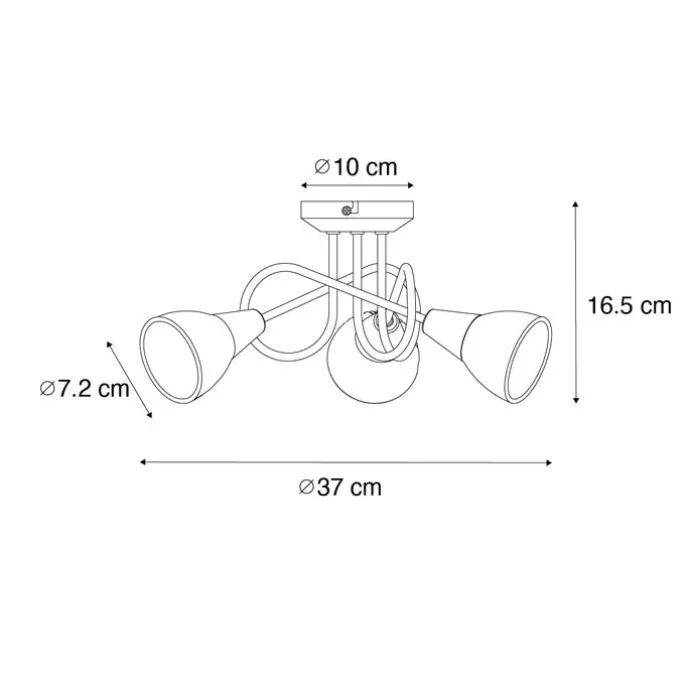 Klassische Deckenleuchte Gold mit Opalglas 3-flammig - Inez