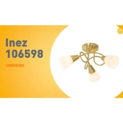 Klassische Deckenleuchte Gold mit Opalglas 3-flammig - Inez