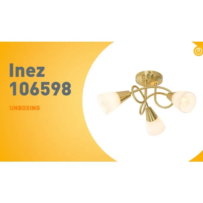 Klassische Deckenleuchte Gold mit Opalglas 3-flammig - Inez