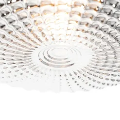 Klassische Deckenleuchte schwarz mit Rauchglas 30 cm IP44 - Nohmi