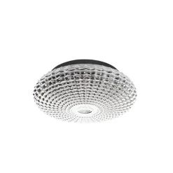 Klassische Deckenleuchte schwarz mit Rauchglas 35 cm IP44 - Nohmi