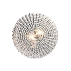 Klassische Deckenleuchte schwarz mit Rauchglas 35 cm IP44 - Nohmi