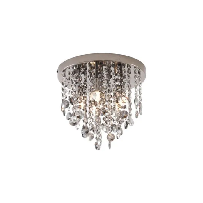 Klassische Deckenleuchte Schwarz mit Rauchglas - Medusa