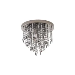 Klassische Deckenleuchte Schwarz mit Rauchglas - Medusa