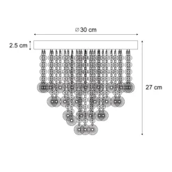 Klassische Deckenleuchte Schwarz mit Rauchglas - Medusa