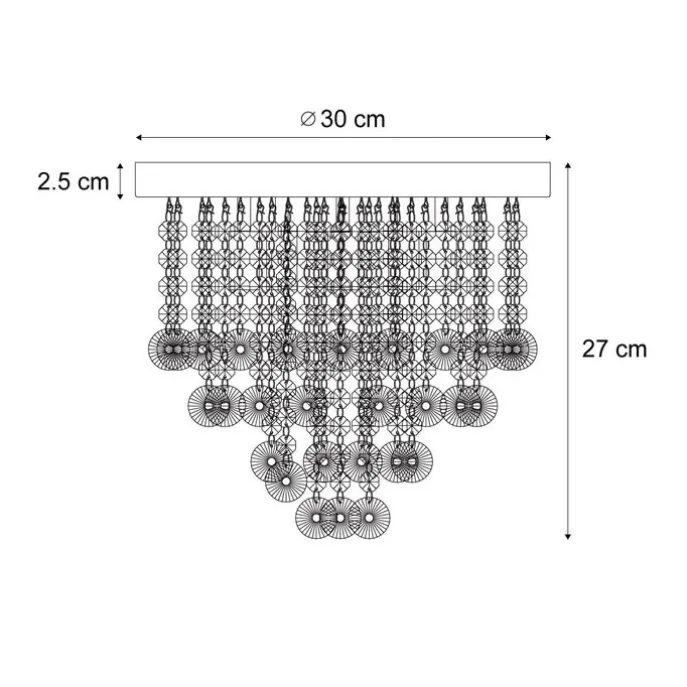 Klassische Deckenleuchte Schwarz mit Rauchglas - Medusa