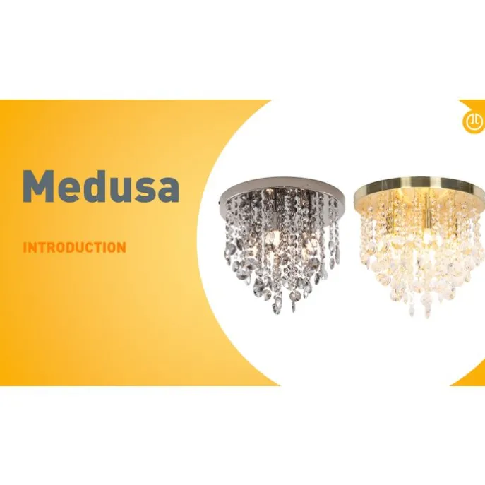 Klassische Deckenleuchte Schwarz mit Rauchglas - Medusa