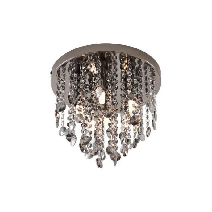 Klassische Deckenleuchte Schwarz mit Rauchglas - Medusa