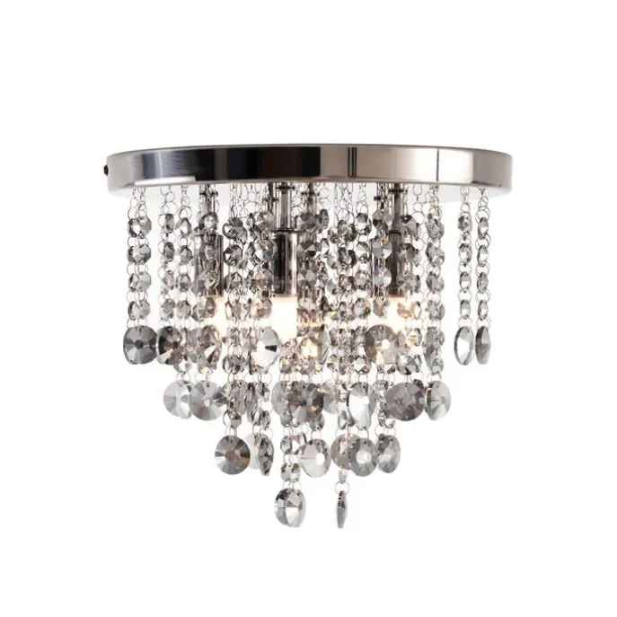 Klassische Deckenleuchte Schwarz mit Rauchglas - Medusa