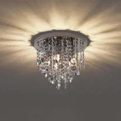 Klassische Deckenleuchte Schwarz mit Rauchglas - Medusa