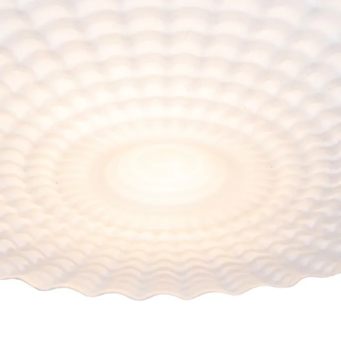 Klassische Deckenleuchte schwarz mit Opalglas 35 cm IP44 - Nohmi