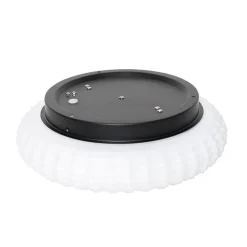 Klassische Deckenleuchte schwarz mit Opalglas 35 cm IP44 - Nohmi