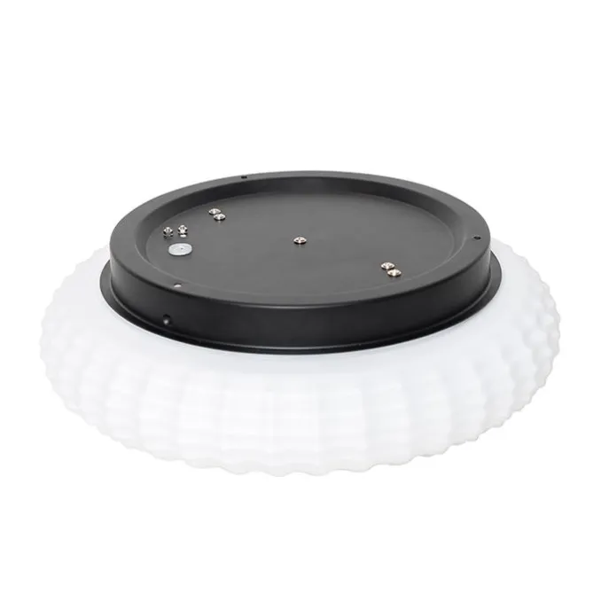 Klassische Deckenleuchte schwarz mit Opalglas 35 cm IP44 - Nohmi