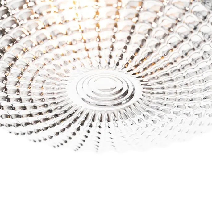 Klassische Deckenleuchte schwarz mit Rauchglas 23 cm IP44 - Nohmi